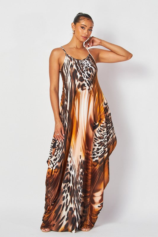 Leopard Swirl Maxi Dress
