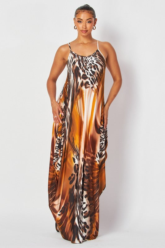Leopard Swirl Maxi Dress