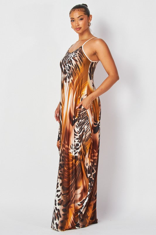 Leopard Swirl Maxi Dress