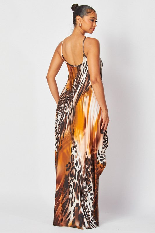 Leopard Swirl Maxi Dress