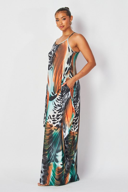 Leopard Swirl Maxi Dress