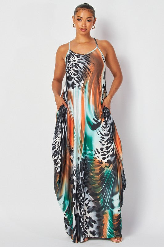 Leopard Swirl Maxi Dress