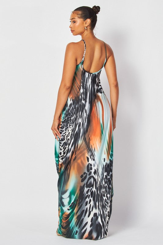 Leopard Swirl Maxi Dress