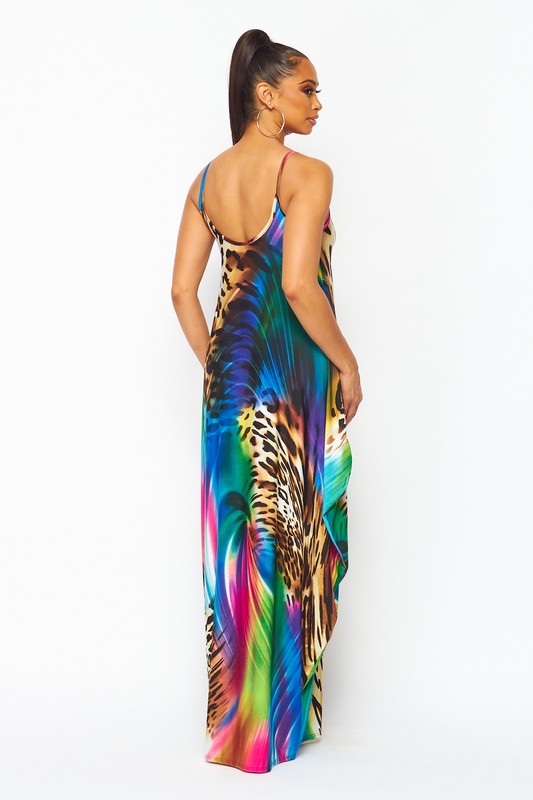 Leopard Swirl Maxi Dress