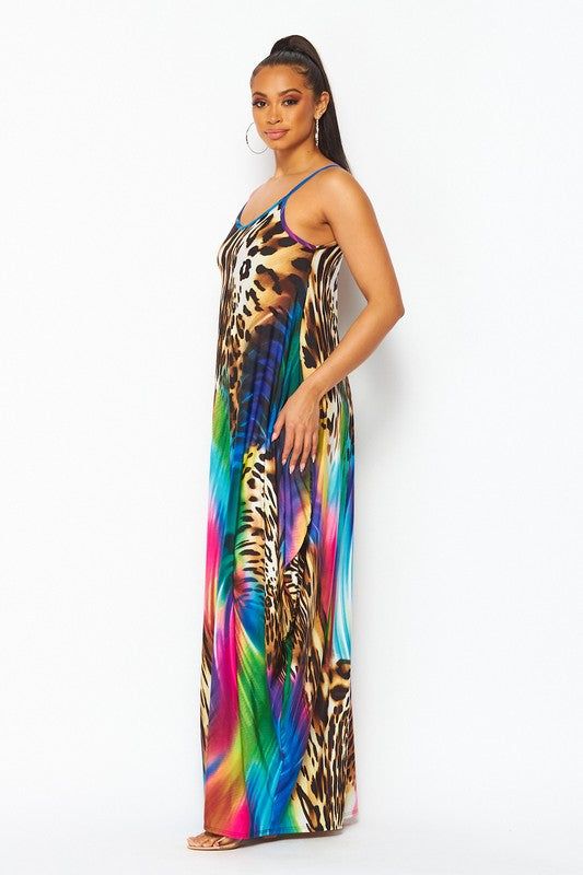 Leopard Swirl Maxi Dress
