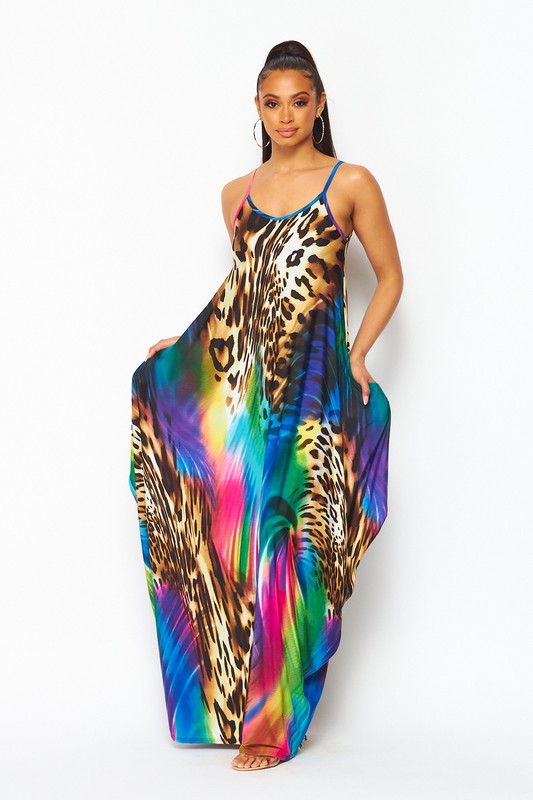Leopard Swirl Maxi Dress