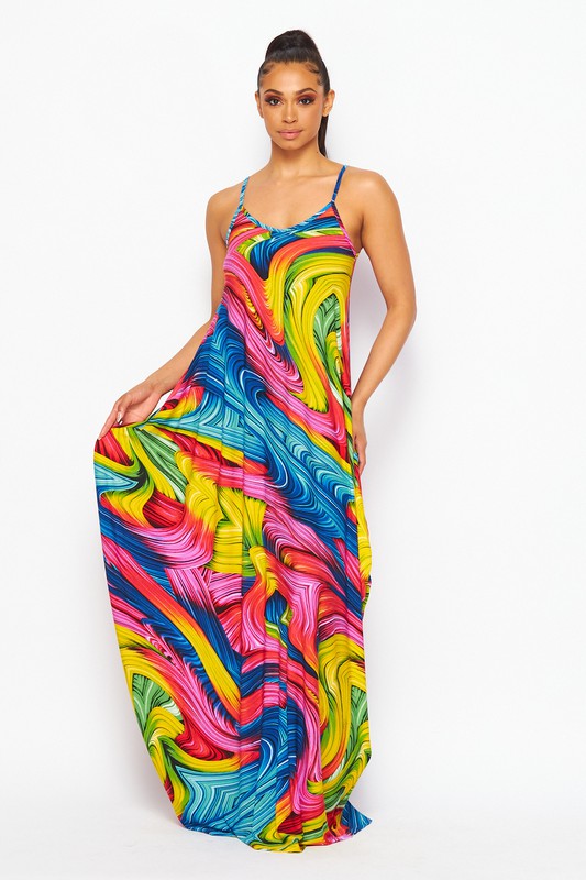 The Rainbow Swirl Maxi Dress