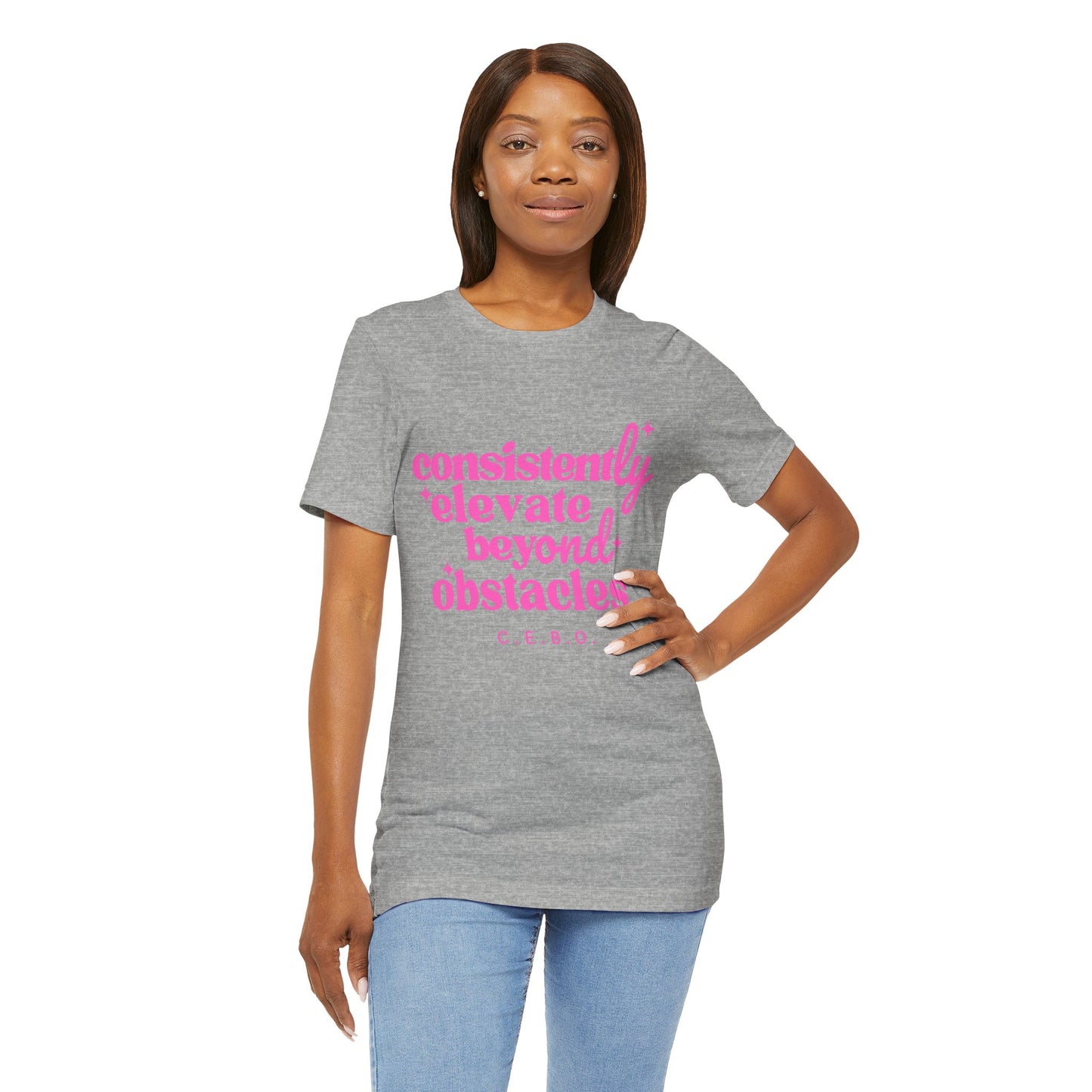 Pretty Consistently Elevate Beyond Obstacles T-Shirt - Pink