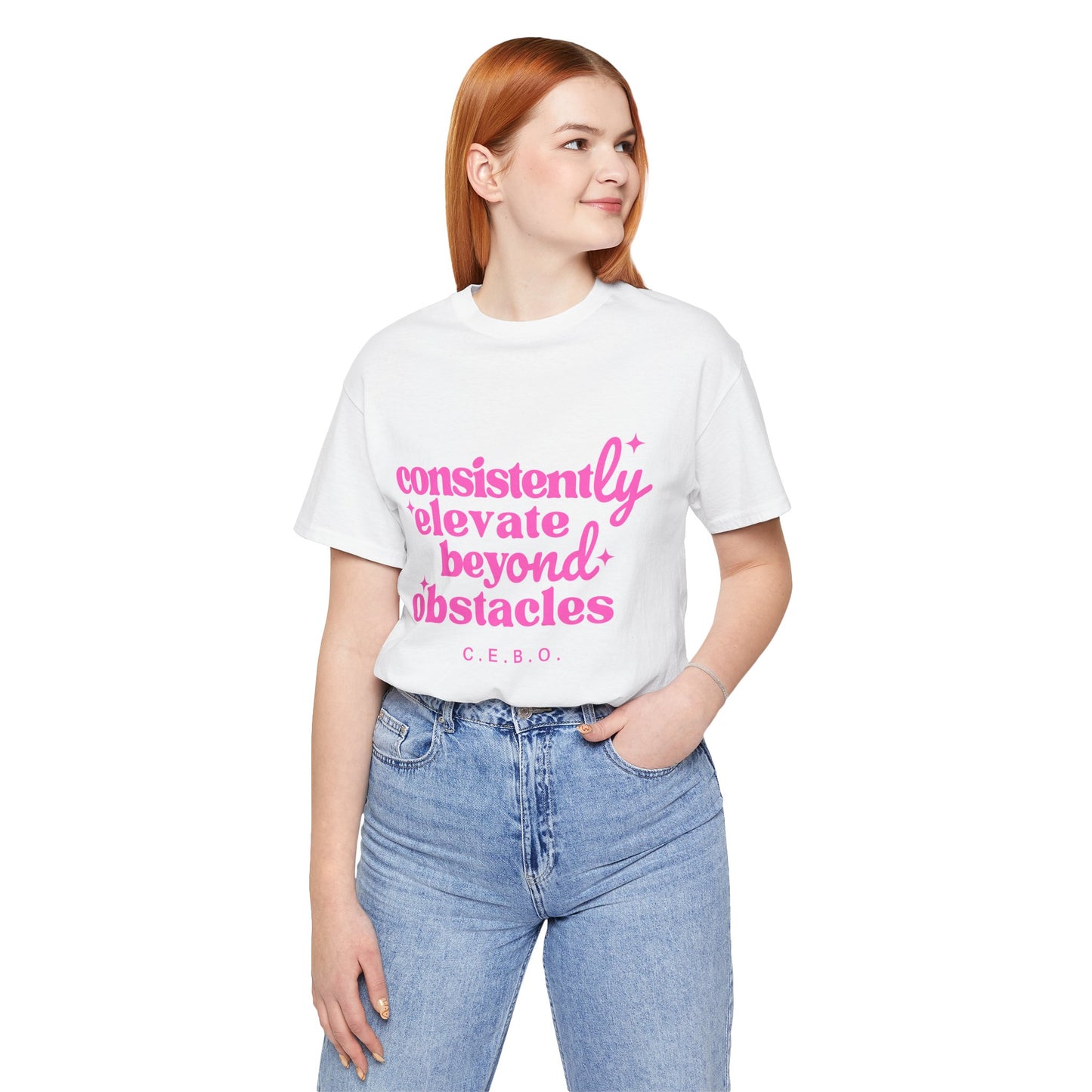 Pretty Consistently Elevate Beyond Obstacles T-Shirt - Pink