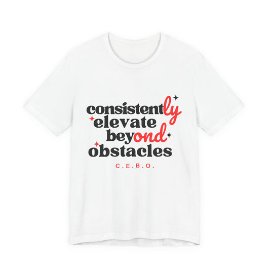 Pretty Consistently Elevate Beyond Obstacles Tee — Black/Red