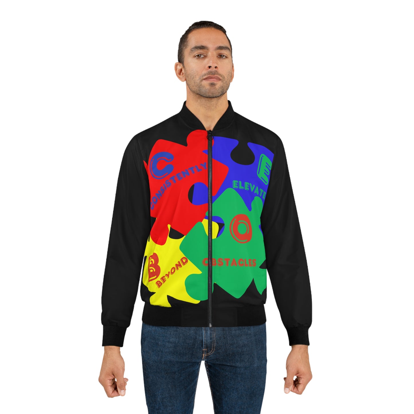 C.E.B.O. Autism Puzzle Bomber Jacket