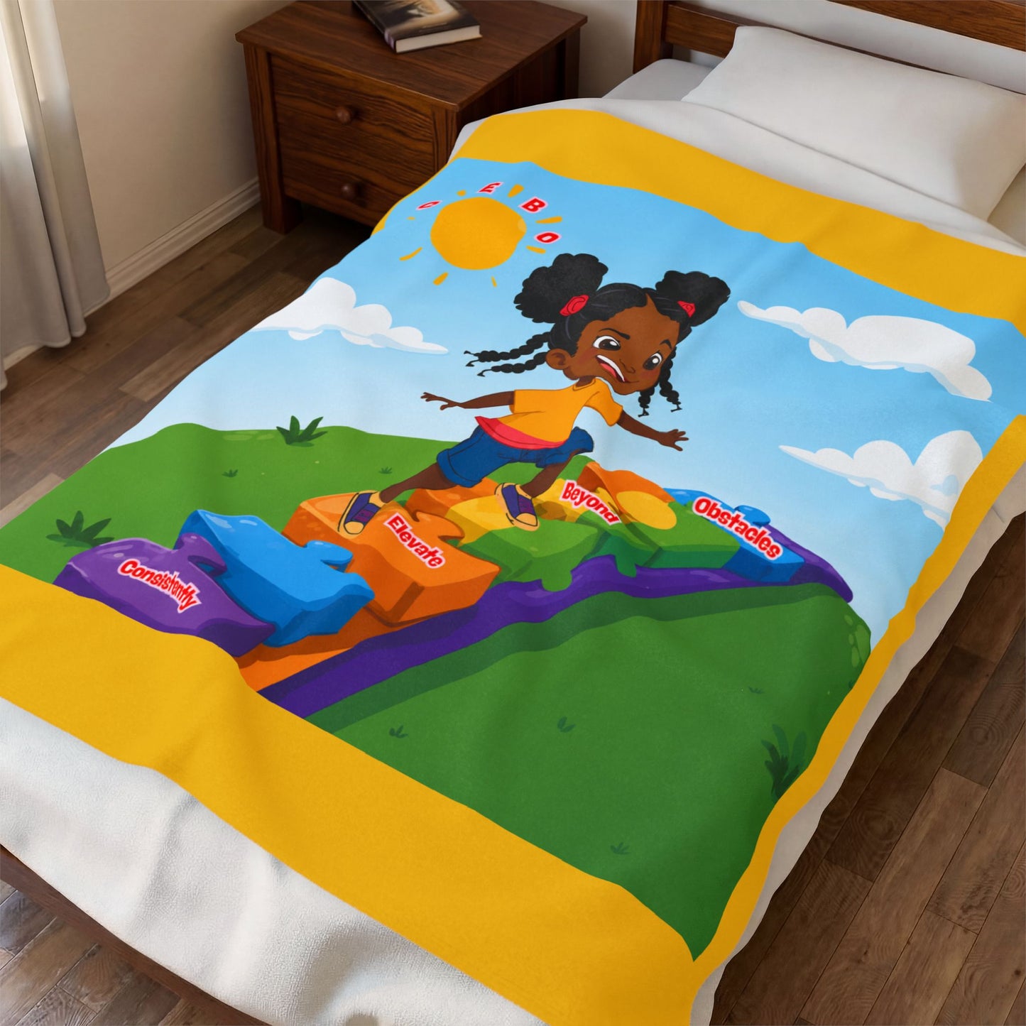 Babygirl C.E.B.O. Velveteen Blanket — Colorful Steps Playtime Design