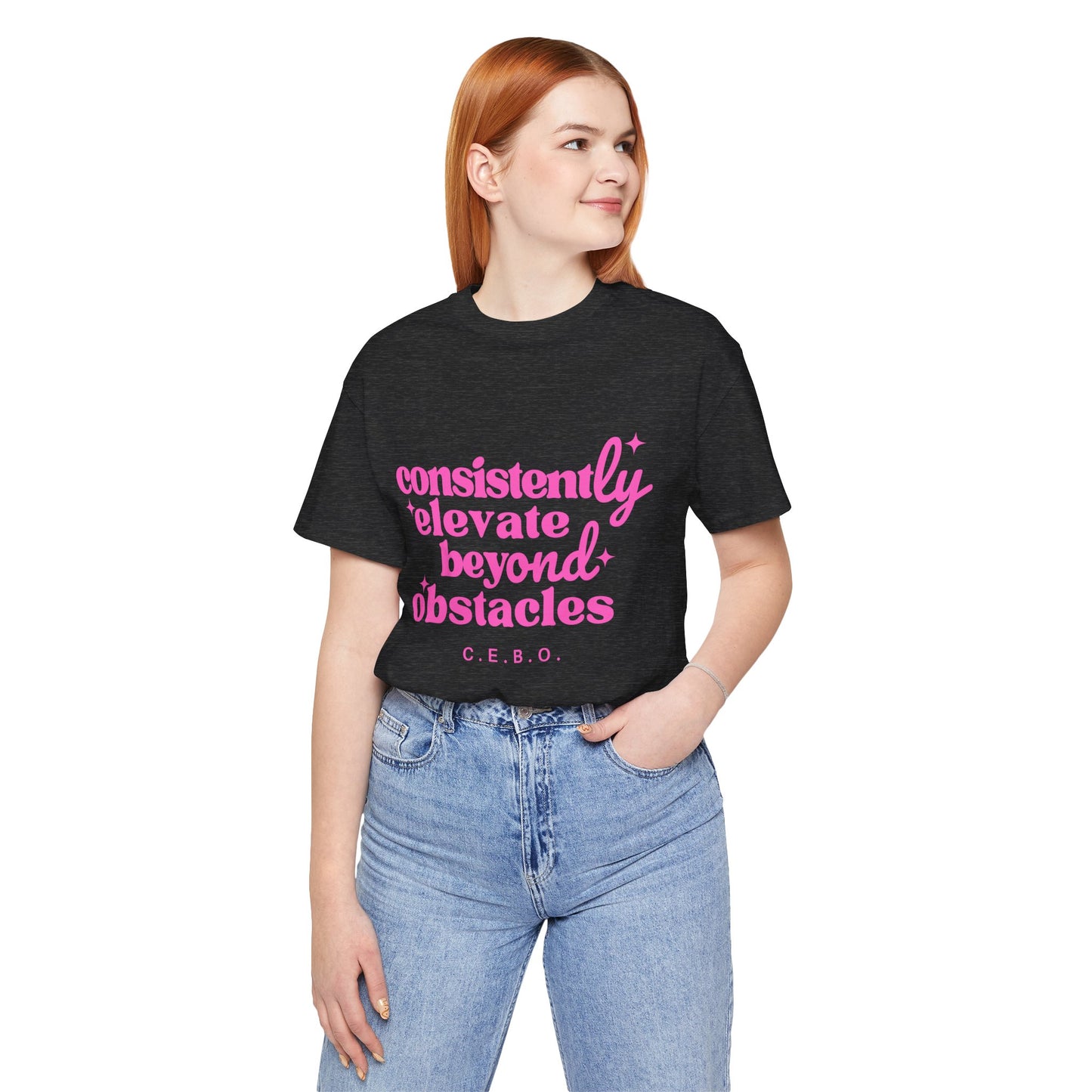 Pretty Consistently Elevate Beyond Obstacles T-Shirt - Pink