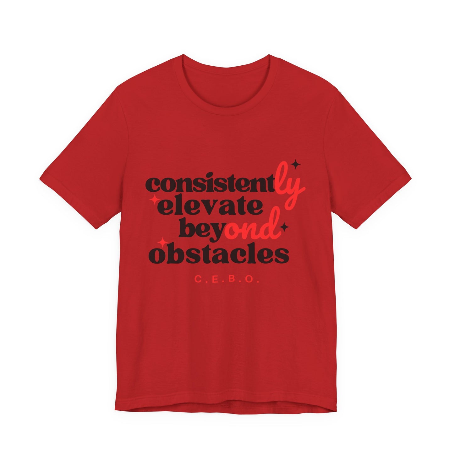 Pretty Consistently Elevate Beyond Obstacles Tee — Black/Red