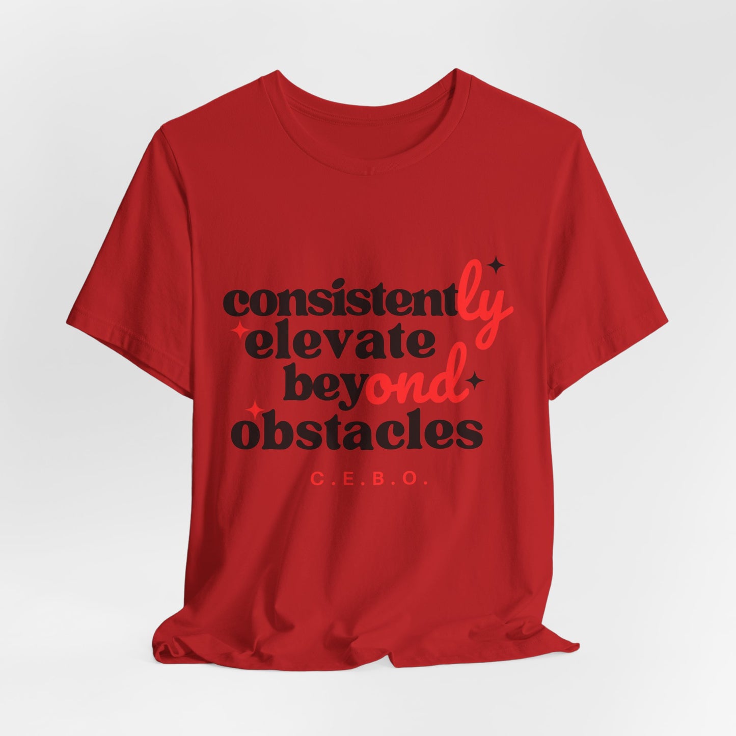 Pretty Consistently Elevate Beyond Obstacles Tee — Black/Red