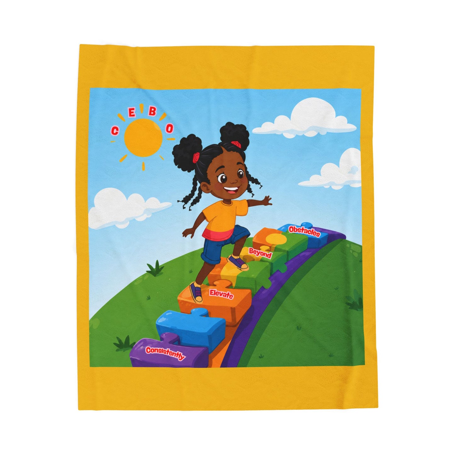 Babygirl C.E.B.O. Velveteen Blanket — Colorful Steps Playtime Design