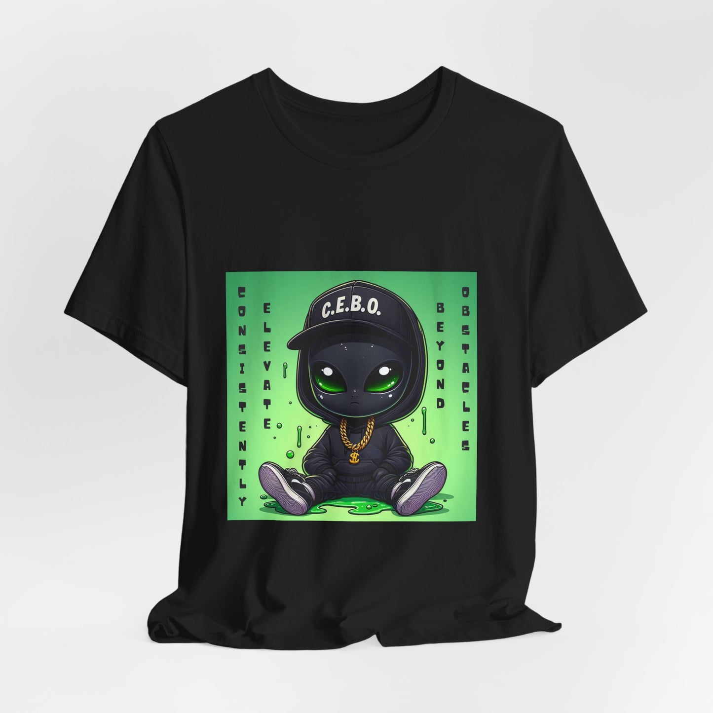 Alien C.E.B.O. Graphic Tee – Cute Urban Alien with Gold Chain