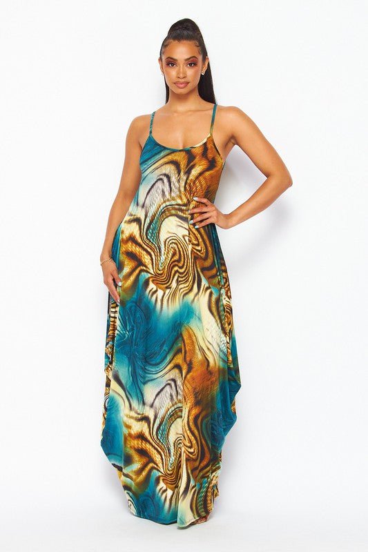 The Swirling Tide Maxi Dress