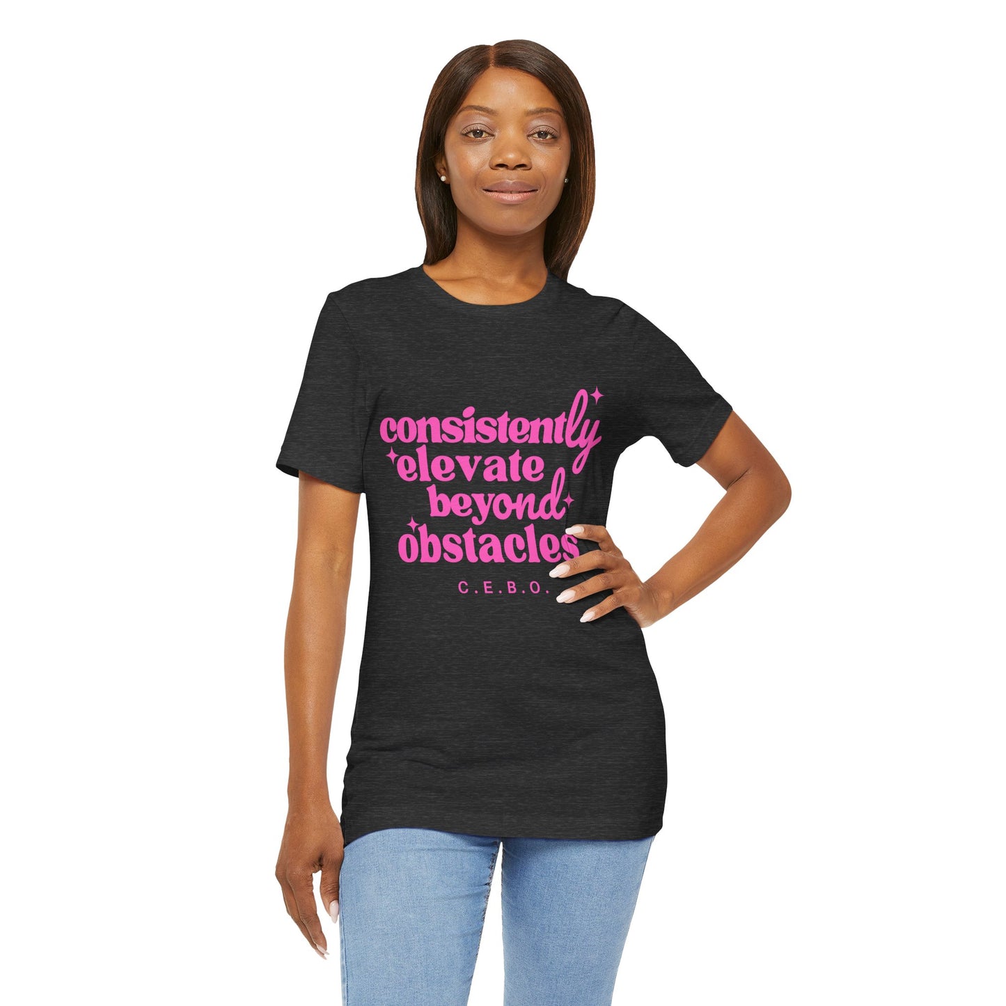 Pretty Consistently Elevate Beyond Obstacles T-Shirt - Pink