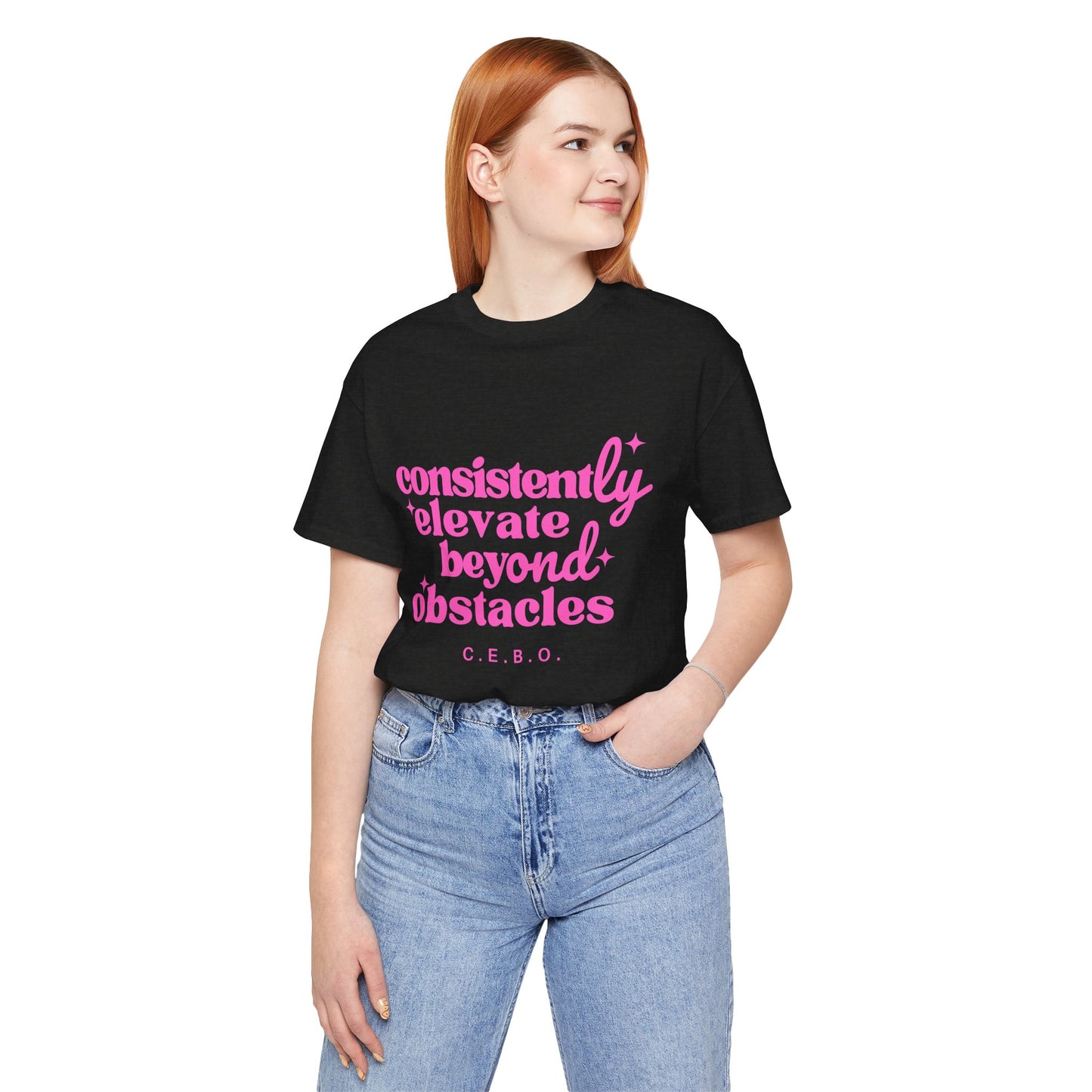 Pretty Consistently Elevate Beyond Obstacles T-Shirt - Pink