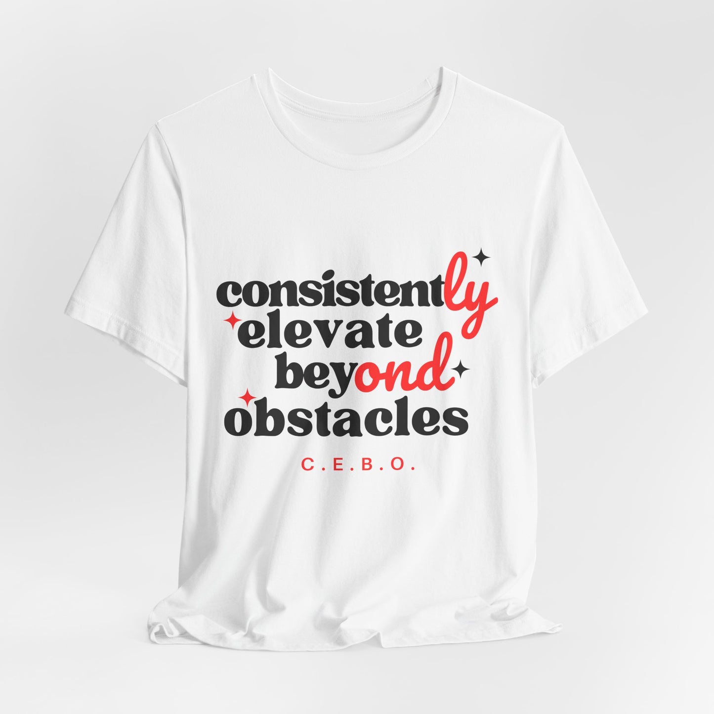 Pretty Consistently Elevate Beyond Obstacles Tee — Black/Red