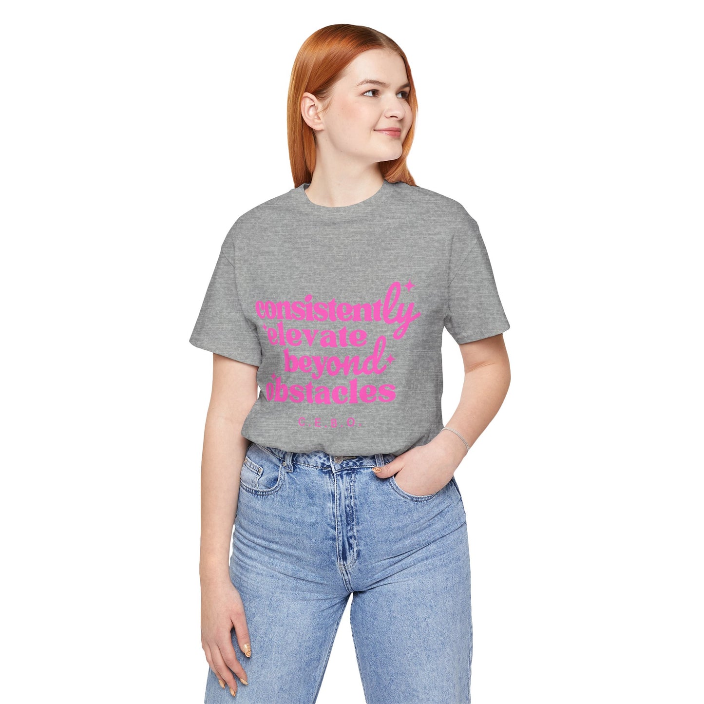 Pretty Consistently Elevate Beyond Obstacles T-Shirt - Pink