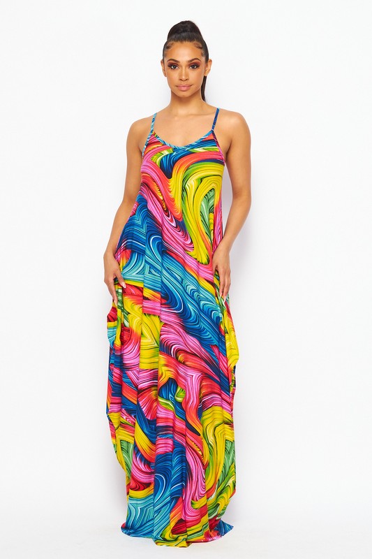 The Rainbow Swirl Maxi Dress