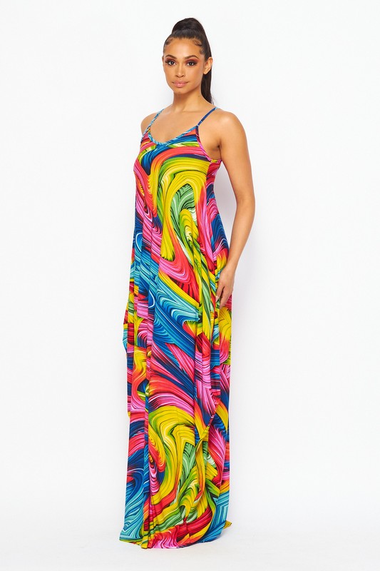 The Rainbow Swirl Maxi Dress
