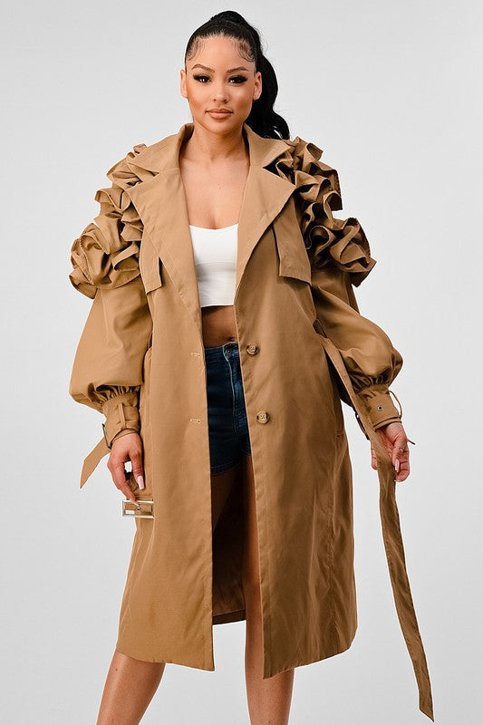 Falling In Flowers Trench Coat