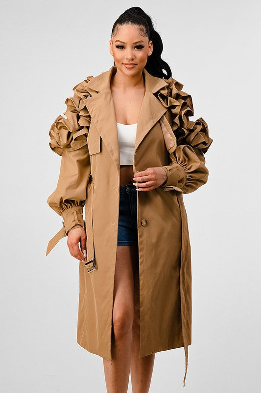 Falling In Flowers Trench Coat