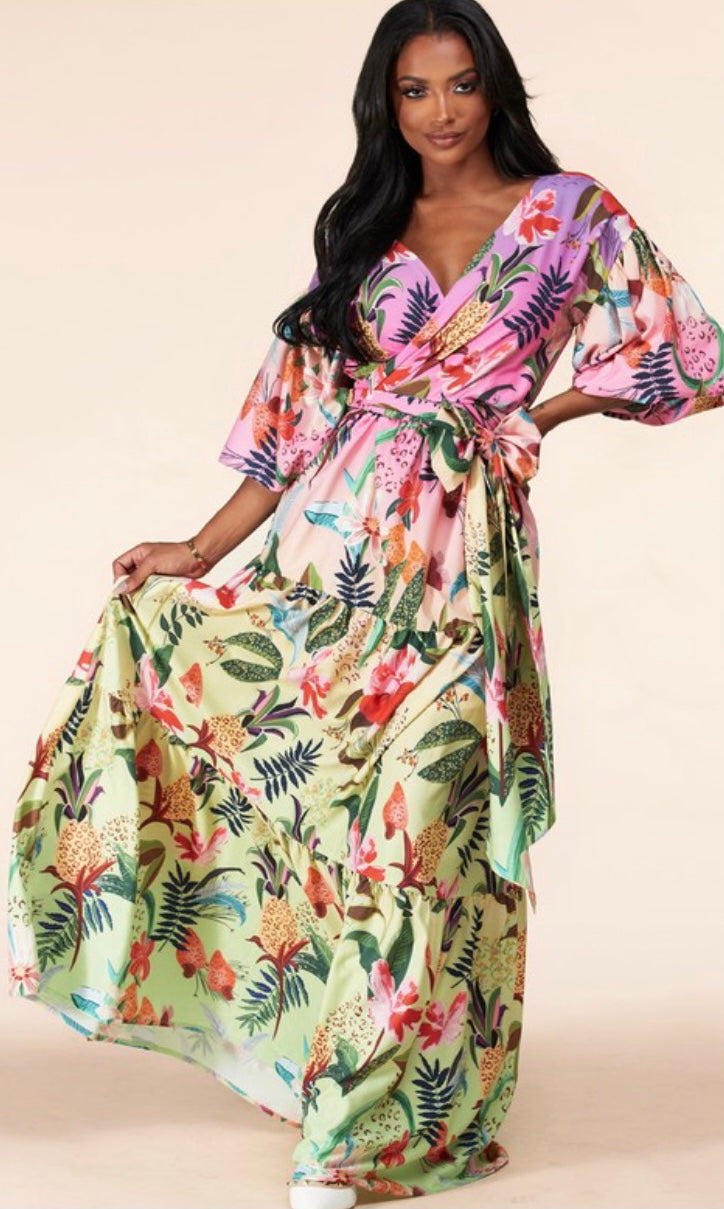 Floral Infusion Maxi Dress