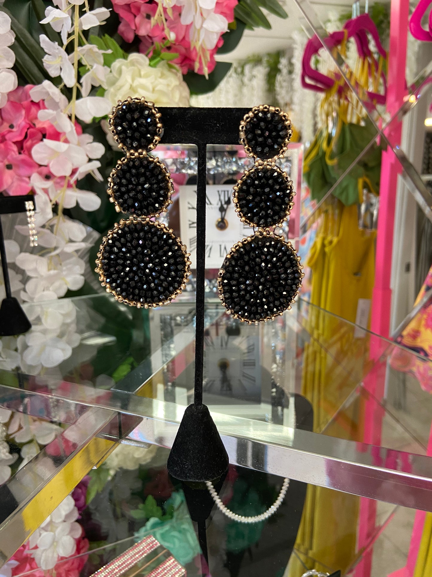 Beaded Disc Earrings