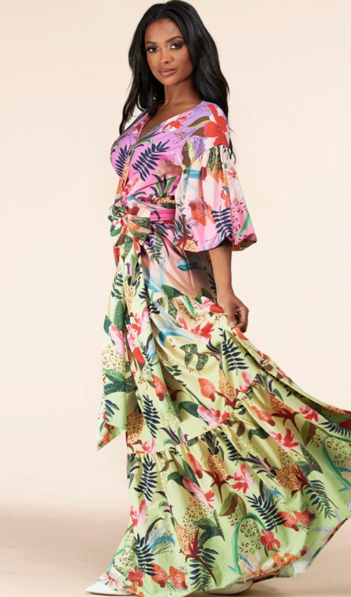 Floral Infusion Maxi Dress