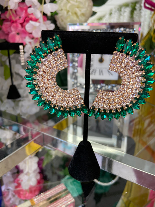 Diamond Crescent Earrings