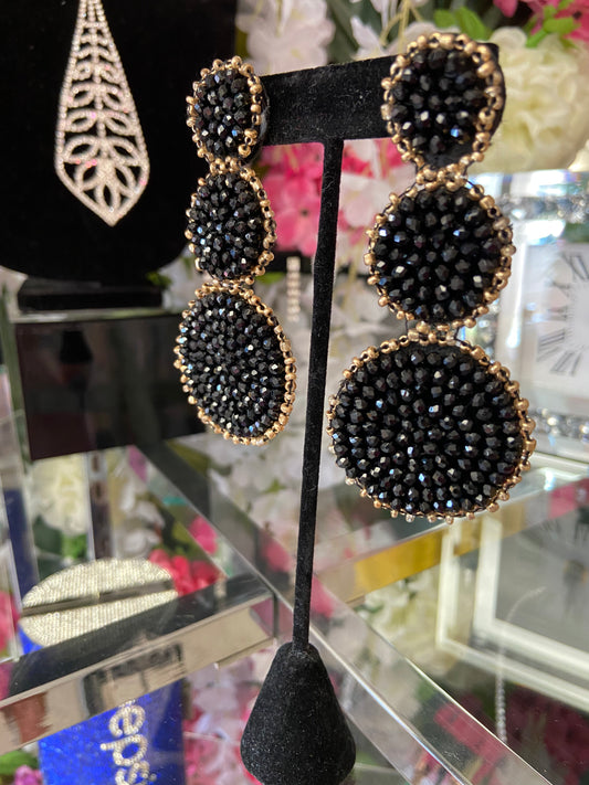 Beaded Disc Earrings