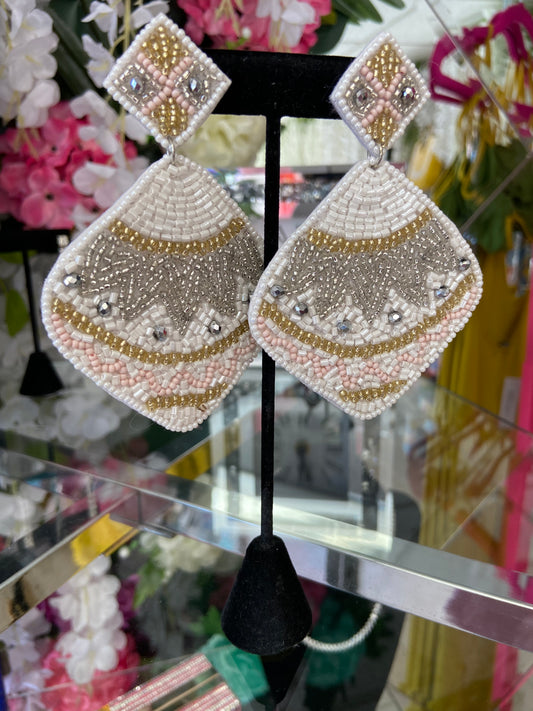 Beaded Diamond Earrings